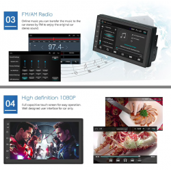 Android 9 - DIN-2 car radio - 7'' touch screen - GPS - Bluetooth - FM - WIFI -MP3 - MirrorlinkRadio