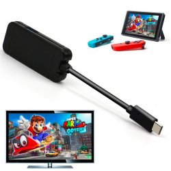 Nintendo Switch USB tipo C adaptador de carregamento dock USB 3.0 HD TV HDMI conversor de transferência de cabo