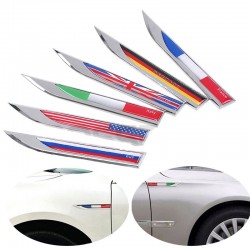 Alemanha - Itália - Inglaterra - França - EUA - Sueco - Bandeira do Canadá - metal autocolante - 2 peças