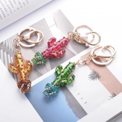 Crystal cactus keychain keyringKeyrings