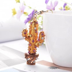 Crystal cactus keychain keyringKeyrings