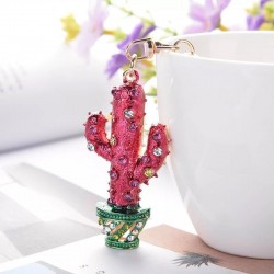 Chaveiro de cristal de cacto