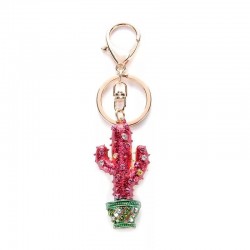 Chaveiro de cristal de cacto