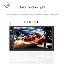 Bluetooth car radio - DIN 2 - 7'' Inch LCD touch screen - MP3-MP5 player - USB - MirrorLinkDin 2