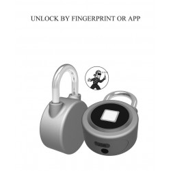 Cadeado com proteção de impressão digital - Entrada sem chave inteligente - à prova de intempéries - para Android & iOS