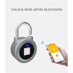 Cadeado com proteção de impressão digital - Entrada sem chave inteligente - à prova de intempéries - para Android & iOS
