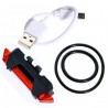 Luz traseira do aviso da segurança da bicicleta recarregável USB