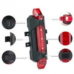 Luz traseira do aviso da segurança da bicicleta recarregável USB