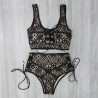 Lace high waisted swimsuit bikini setBeachwear