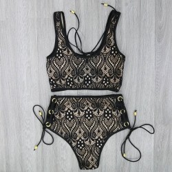 Lace high waisted swimsuit bikini setBeachwear