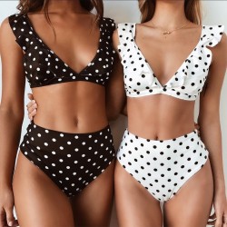 Conjunto de biquíni de maiô com cintura alta