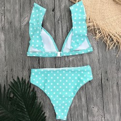 Conjunto de biquíni de maiô com cintura alta