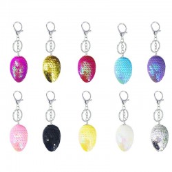 Glitter lantejoulas dragão chaveiro de ovo chaveiro