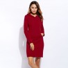 Vestido com capuz de lã com bolsos - camisola longa