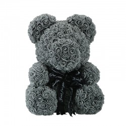 Urso rosa - urso feito de rosas infinitas - 40 cm