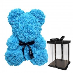 Urso rosa - urso feito de rosas infinitas - 40 cm