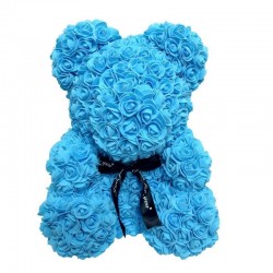 Urso rosa - urso feito de rosas infinitas - 40 cm