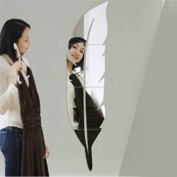 Acrylic feather-shaped mirror wall stickerWall stickers