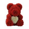 Infinity rose flower teddy bear with heart 40 cmValentine's day