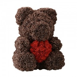Infinity rose flower teddy bear with heart 40 cmValentine's day
