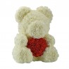 Infinity rose flower teddy bear with heart 40 cmValentine's day
