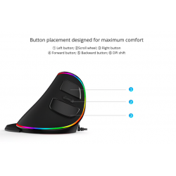 M618 Plus ergonomic vertical optical gaming wired mouse 6 buttons 4000 DPIMouses