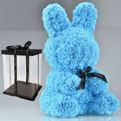 Coelhinho de Páscoa feito de infinity rosas flores - 45 cm