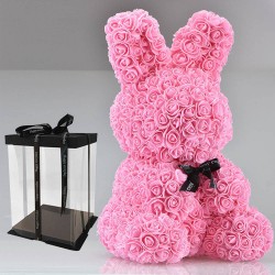 Coelhinho de Páscoa feito de infinity rosas flores - 45 cm