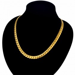Colar de homens de cadeia de cobra banhado a ouro