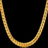 Colar de homens de cadeia de cobra banhado a ouro