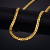 Colar de homens de cadeia de cobra banhado a ouro