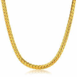 Colar de homens de cadeia de cobra banhado a ouro