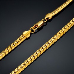 Gold plated snake chain men's necklaceNecklaces