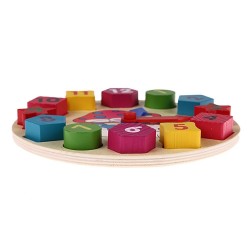 Relógio de quebra-cabeça de madeira com 12 números - brinquedo