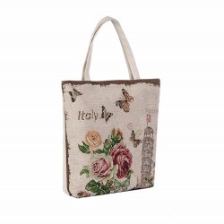 Bolsa de lona com impressão floral