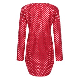 Mini vestido de ponto polka com manga longa