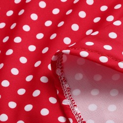 Mini vestido de ponto polka com manga longa