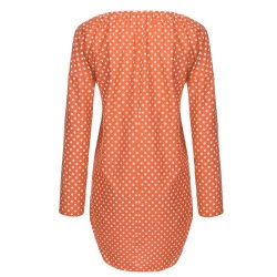 Mini vestido de ponto polka com manga longa