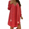 Mini vestido de ponto polka com manga longa