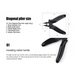 Alicates diagonal de 3,5 polegadas mini cortador de fio de aço inoxidável