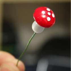 Garden decoration - mini red white dot mushrooms 2cm 10 pcsGarden