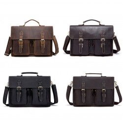 Bolsa de couro genuíno masculina