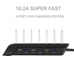 USB universal estande da estação de carregamento com 6 porta & 6 cabos 5V10.2A