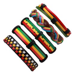Multilayer couro punk pulseira - unisex