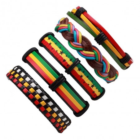 Multilayer couro punk pulseira - unisex