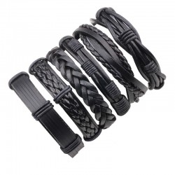 Multilayer leather punk bracelet - unisexBracelets