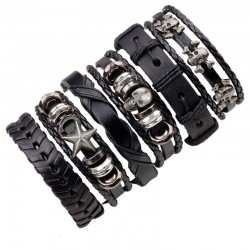 Multilayer leather punk bracelet - unisexBracelets