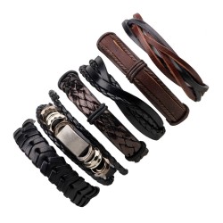 Multilayer leather punk bracelet - unisexBracelets