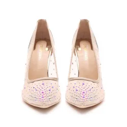 Crystal rhinestone mesh - high heel pumpsHigh heels