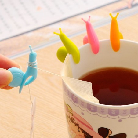 snail de silicone - infusor de chá - titular de saco de chá 2 pcs